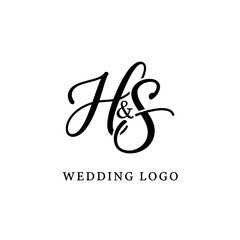 Custom HS Initial Lettermark Logo with Clean Typography Style