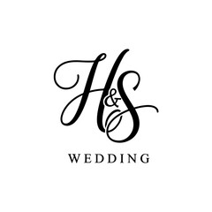 Elegant HS Monogram Logo for Wedding and Boutique Branding