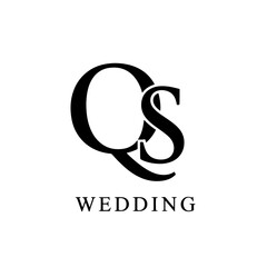 QS Monogram logo, Minimalist Typographic Line Monogram Logo, QS Wedding monogram logo, QS Typography Initial Letter Brand Logo	