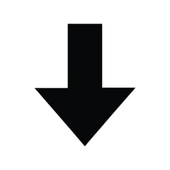 Downward Pointing Arrow Symbol Navigation, Directional Cue, and Emphasis Element for Digital and Print Design Projects, Guiding Viewers Through Information
