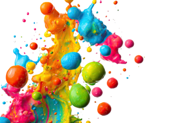 Vibrant paint splashes in motion