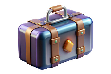 Exquisite 3d metallic travel suitcase ornament reflecting dreams of adventure and luxury