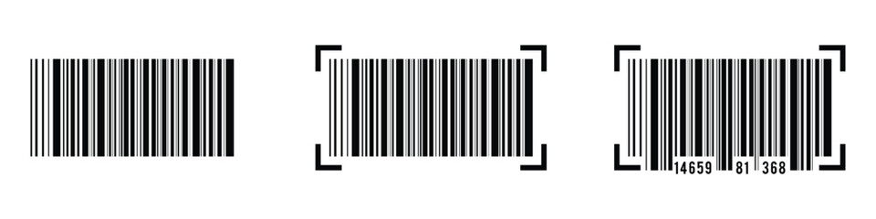 Set of barcode vector icon. Trendy bar code for web icon. Abstract barcode vector icon illustration. Bar code icon isolated on white background.