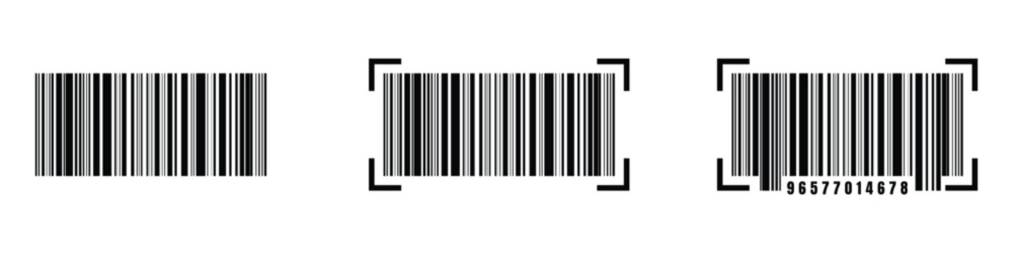 Barcode icon. Barcode vector icon. Simple fake bar code. Bar code for web design. Barcode product distribution icon. Vector illustration isolated on white background.