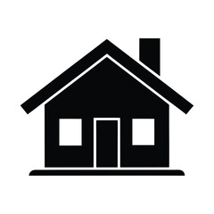 Minimal black house silhouette vector icon, simple home architecture building design, modern real estate and property symbol illustration