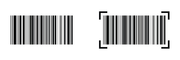 Barcode icon. Barcode vector icon. Simple fake bar code. Bar code for web design. Barcode product distribution icon. Vector illustration isolated on white background.