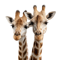 Obraz premium Close-up of two giraffes' heads