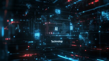 Exploring the dark futuristic tech realm cyber city digital art high-tech environment aerial view ai innovations