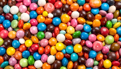 Obraz premium Vibrant, colorful round candies create a cheerful, joyous visual feast.
