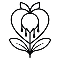  bleeding heart flower outline icon