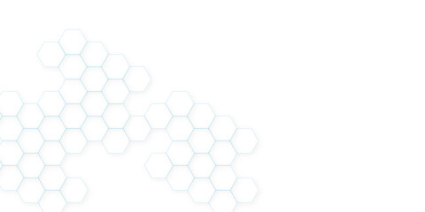 Abstract white hexagon concept background. Seamless pattern with hexagon. Hexagonal white hexagons honeycomb wallpaper. Abstract white lines background