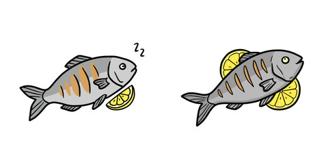 Grilled fish with lemon in delicious presentation showcasing vibrant colors and culinary appea