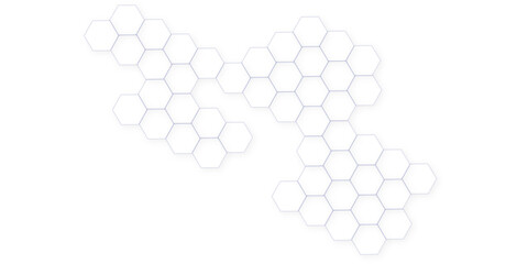 Abstract white hexagon concept background. Seamless pattern with hexagon. Hexagonal white hexagons honeycomb wallpaper. Abstract white lines background