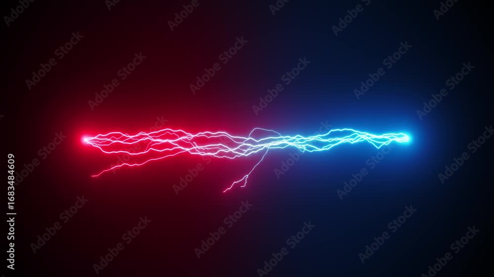 Poster electric thunder strikes action fx/ animation of a stunning kinetic distorted electrical thunder str