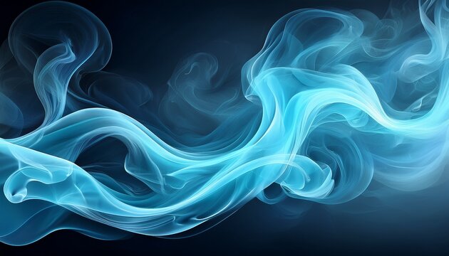 light blue smoke swirls against a dark background