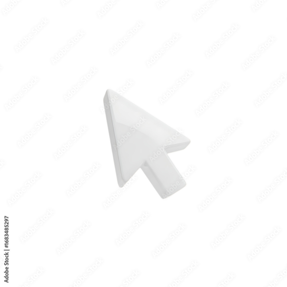 Aufkleber white computer mouse pointer arrow cursor clicking and selecting digital interface technology concep