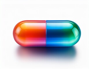 gradient colour capsule isolated on transparent white background