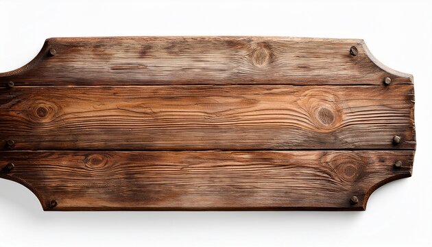 rustic wooden sign on a white background