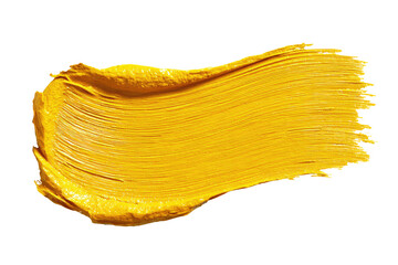 Vibrant yellow paint stroke