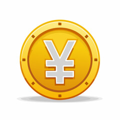 Obraz premium Simple vector icon illustration of Japanese yen coin