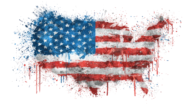 Spattered US Flag