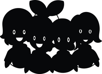 Obraz premium black and white cartoon illustration of a little boy