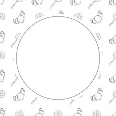 hand drawn food and beverage frame background