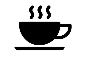 Vector art of coffee cup icon with steam in simple style