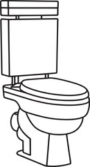 Modern High Commode Toilet Vector Illustration – Bathroom Sanitary Ware Design
