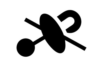 Vector art of hydraulic symbol of a valve in black and white