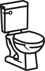 Modern High Commode Toilet Vector Illustration – Bathroom Sanitary Ware Design