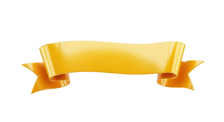 Glossy Golden Ribbon Banner with Curved Ends and Dark Background graphic design isolated on a transparent background