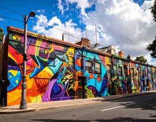 Fototapeta premium Sydney Fringe Festival 2025 Colorful Street Mural Art