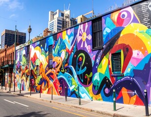 Obraz premium Sydney Fringe Festival 2025 Colorful Street Mural Art