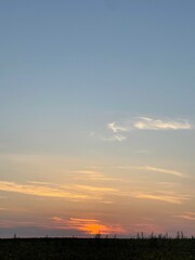 sunset over the field.