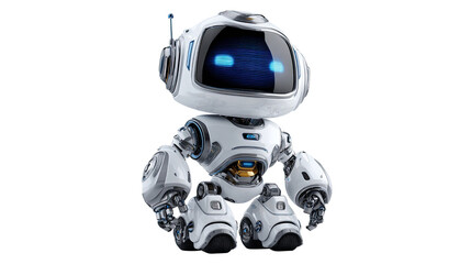 Robotic Buddy: A futuristic, friendly robot, exuding charm and advanced technology, stands ready, showcasing innovative design and artificial intelligence.