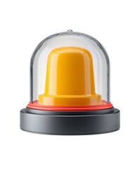 Transparent system alert pop-up design with amber warning light Isolated on a transparent background
