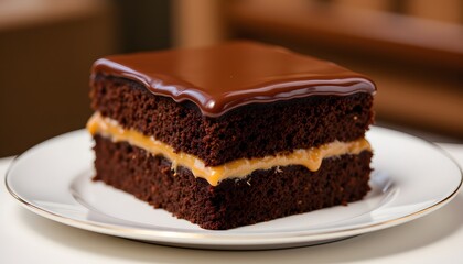 Indulge in a decadent creation, featuring layers of rich chocolate cake filled with creamy caramel and topped with a luscious ganache glaze, guaranteed to satisfy your sweet tooth cravings.