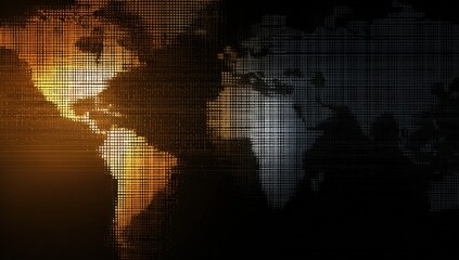 Fototapeta premium World map with abstract digital design
