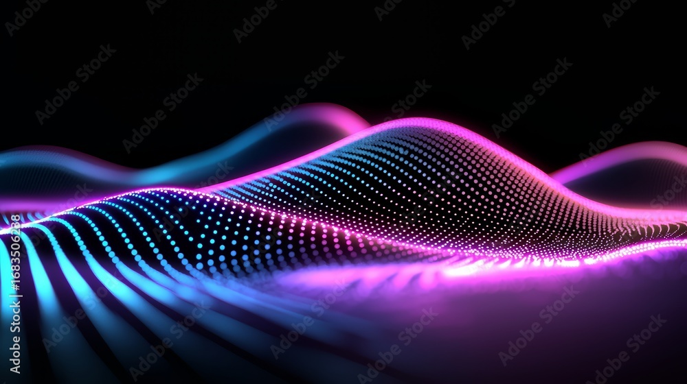Poster colorful, abstract image of a wave with a purple and blue hue. the image is a representation of a so