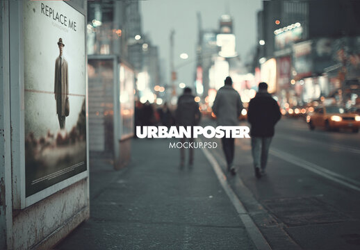 Urban city poster frame mockup