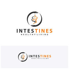 Care Intestine human organ logo design concepts. Medical symbol. Vector illustration