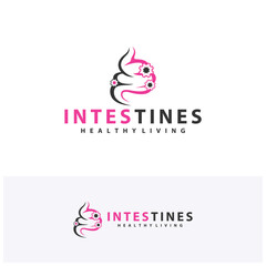 Gear Intestine human organ logo design concepts. Medical symbol. Vector illustration