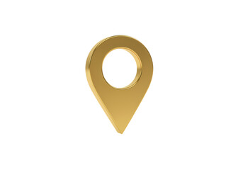 Golden Map Pointer: Location Marker Icon