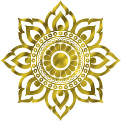 Thai Gold Ornament Radiant Mandala