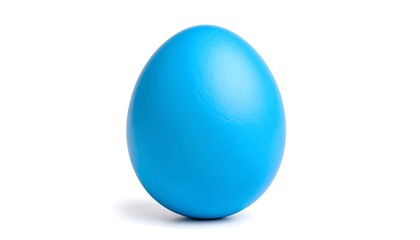 Vibrant blue egg on white background