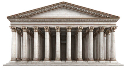 Front view of a classical Roman temple