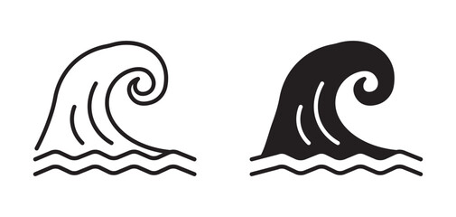 tsunami wave  vector icon set