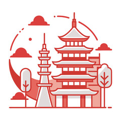 Tokyo Landmark Illustration