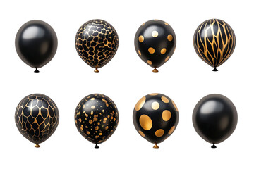 Elegant black and golden balloons for luxurious celebrations and black friday sales